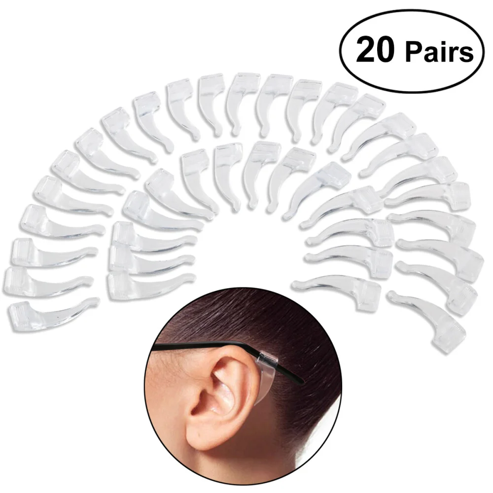 20 Pairs Comfortable Silicone Eyeglass Ear Pads Glasses Eyeglass Ear
