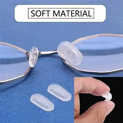 20 Pairs Eyeglass Nose Pad Covers 2 Sizes Soft Silicone Nose Pad Covers Anti ... 3