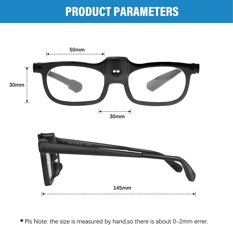 200% Magnifying Glasses with Light,Led Lighted Magnification Eyeglasses, Bright 3