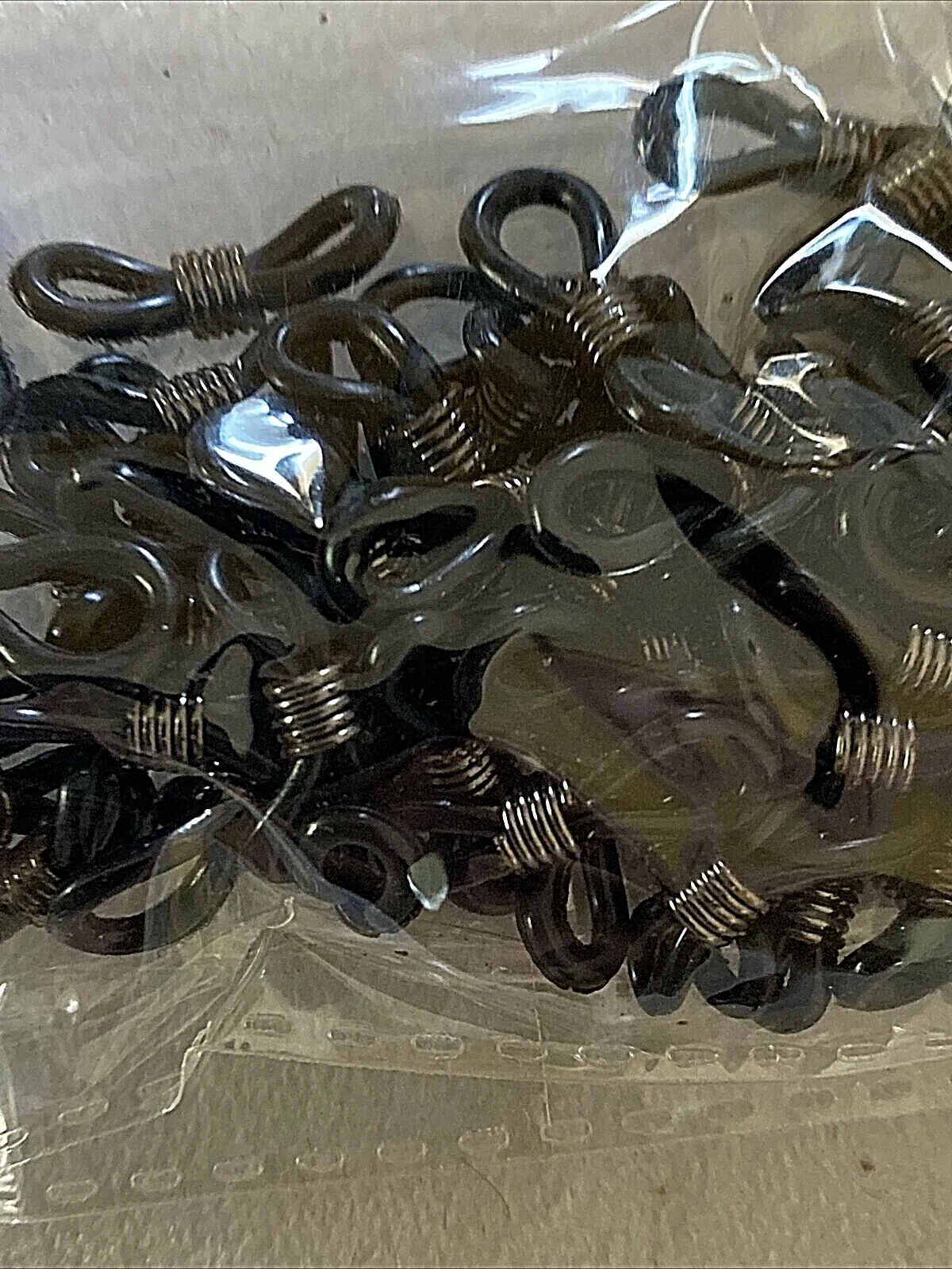 200 pcs Black Chain Strap Holders Rubber Loop Ends Eye Glasses Spectacle B83 2