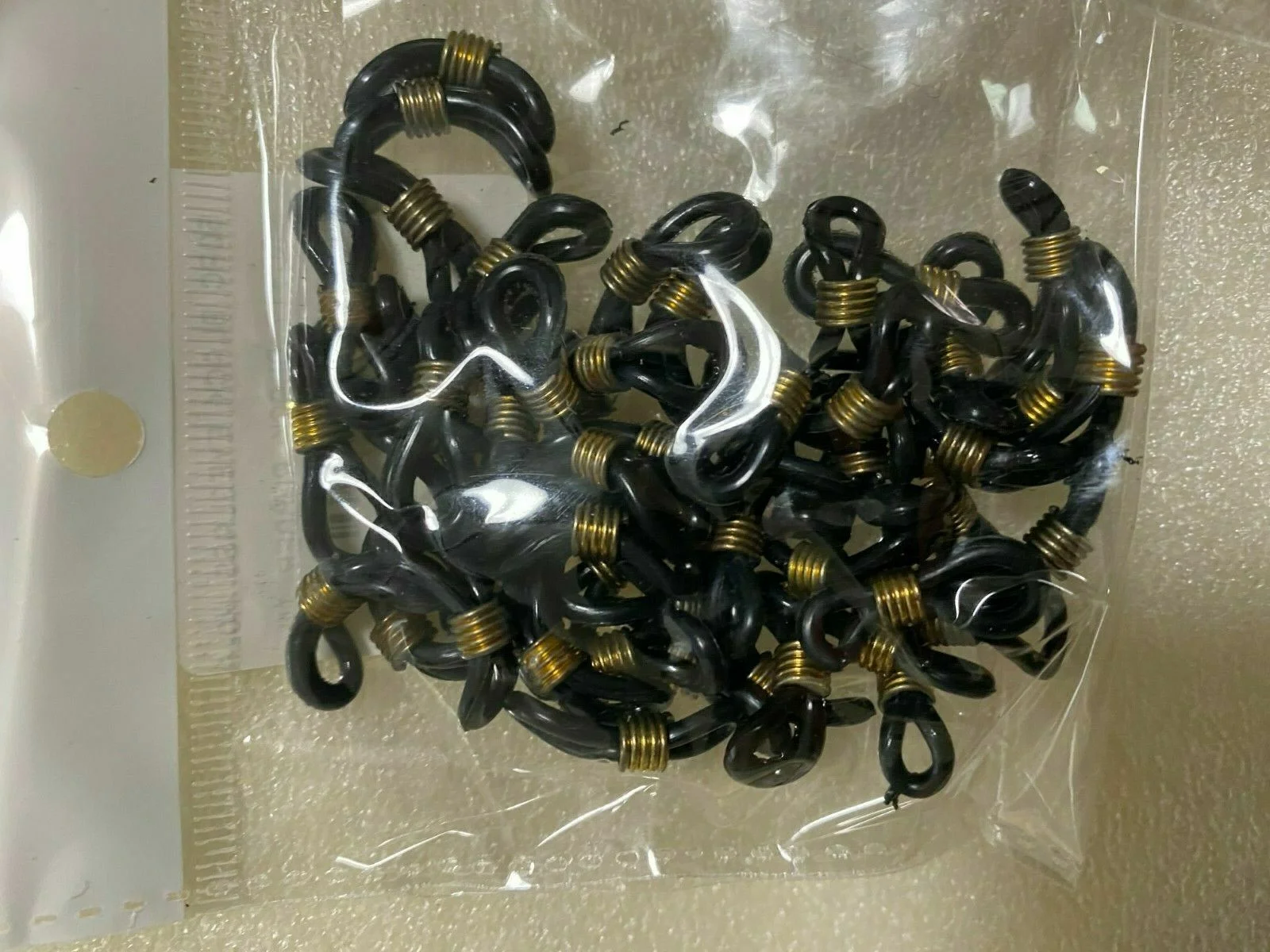 200 pcs Black Chain Strap Holders Rubber Loop Ends Eye Glasses Spectacle B83 3