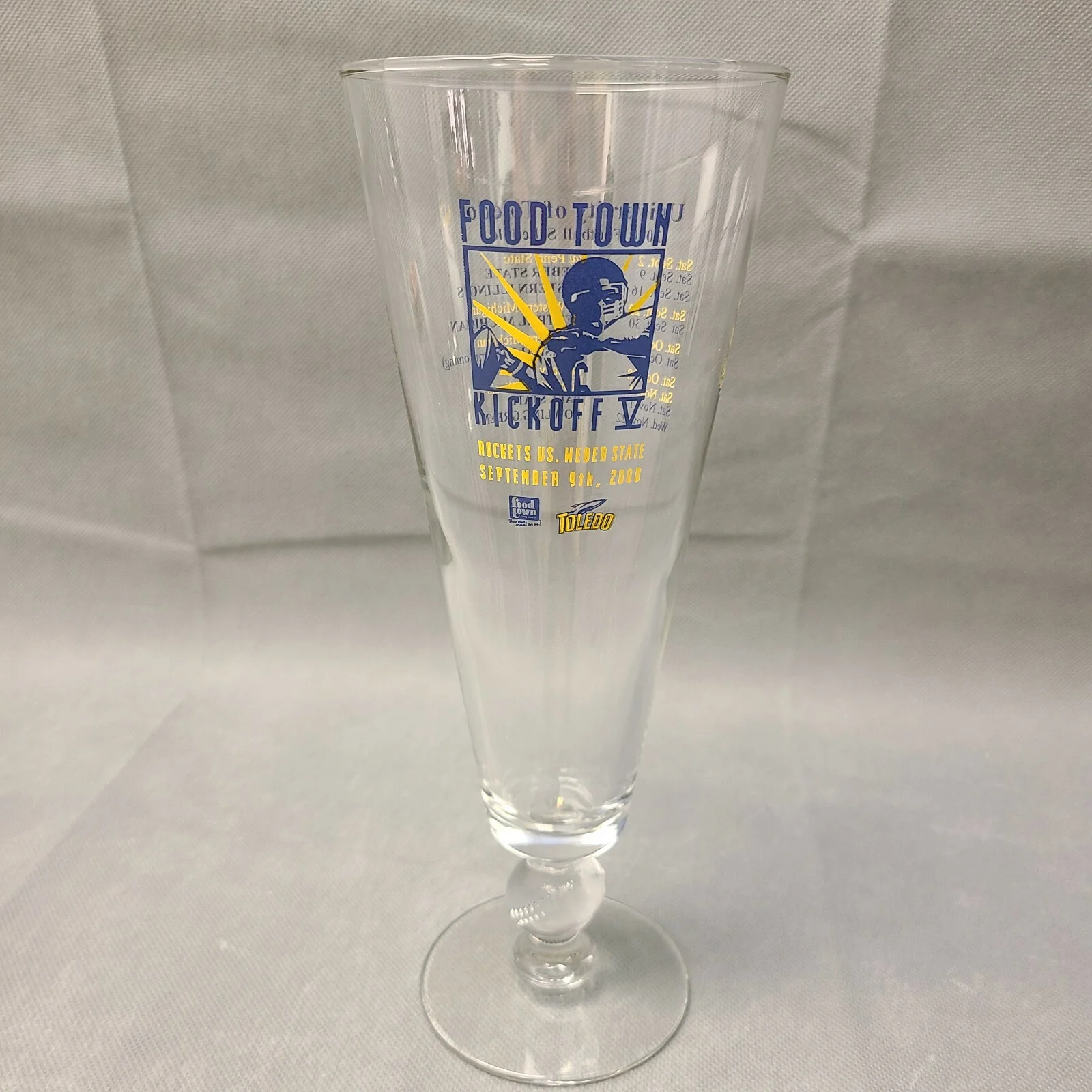 2000 Toledo Rockets football Food Town Kickoff Rockets v. Weber St Pilsner Glass