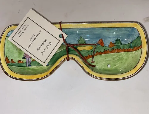 2001 Kelvin Chen Enamel Eyeglass Holder Golf Theme NWT 2