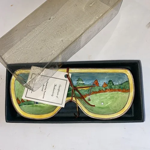 2001 Kelvin Chen Enamel Eyeglass Holder Golf Theme NWT 4