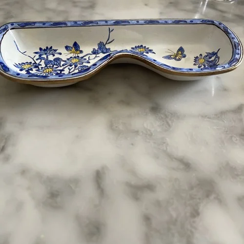 2002 KELVIN CHEN Enamel Copper Hand painted Eyeglass Tray Dish Holder 2