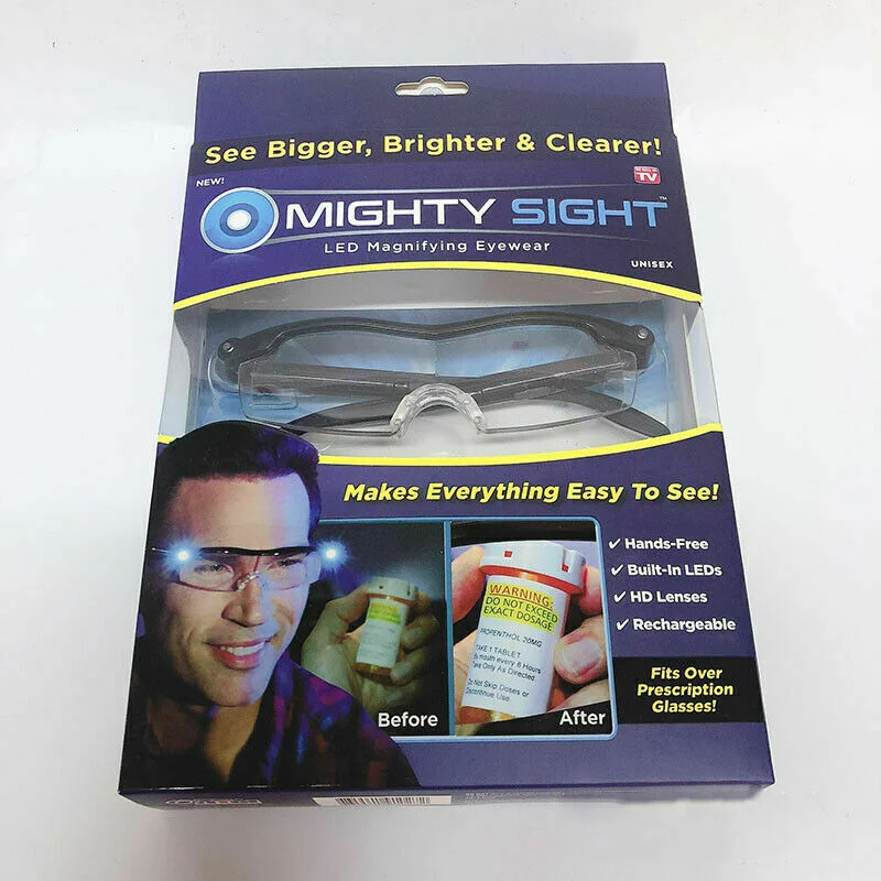 2022 NEW MIGHTY SIGHT LED Magnifying EYEWEAR Battery Glasses Magnifier 160% 3