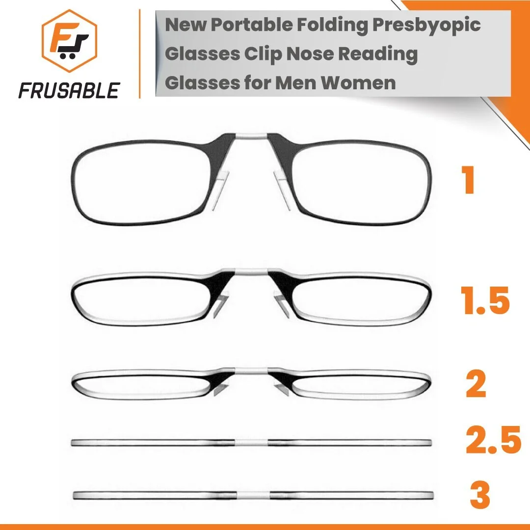 2023 Clip Nose Reading Glasses Portable Folding Presbyopic Glasses for Men Women 4