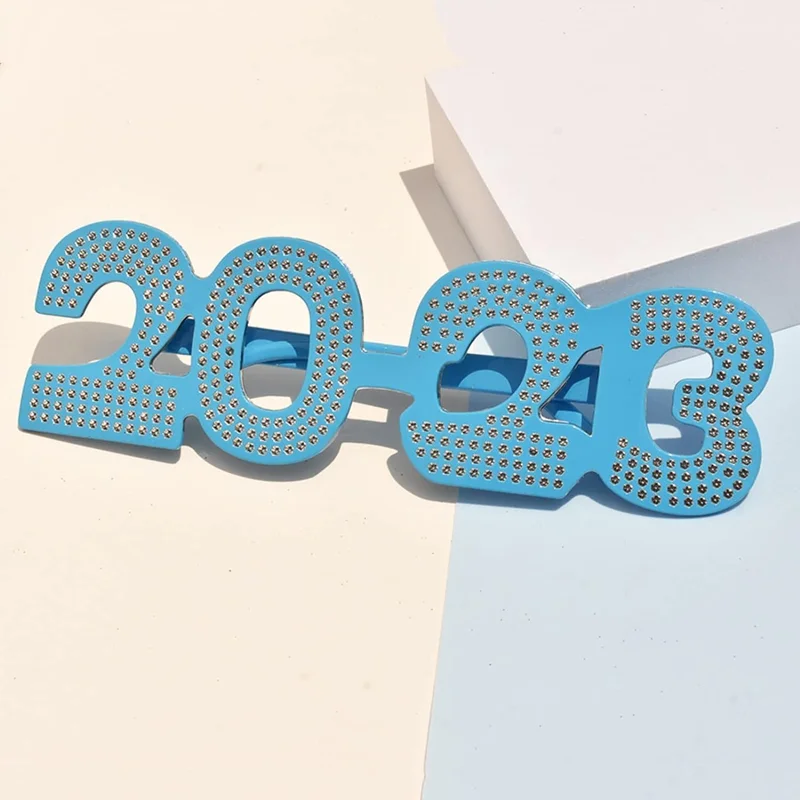 2023 New Year Glasses Frames Happy New Year Glitter Eyeglasses for 2024 Party Ne 4