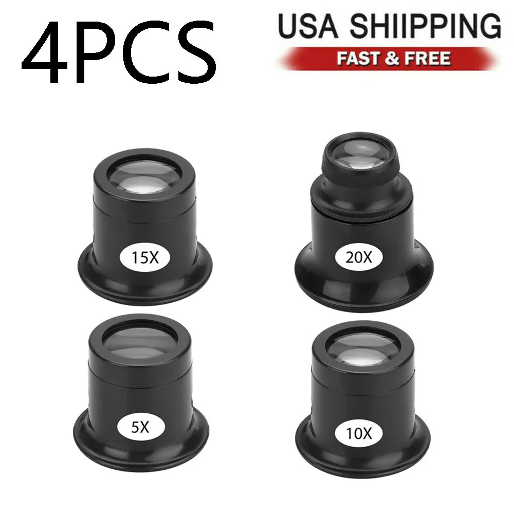 20X Magnifying Loupe Jewelry Eye Glass Magnifier LED Light Jewelers Loop Pocket