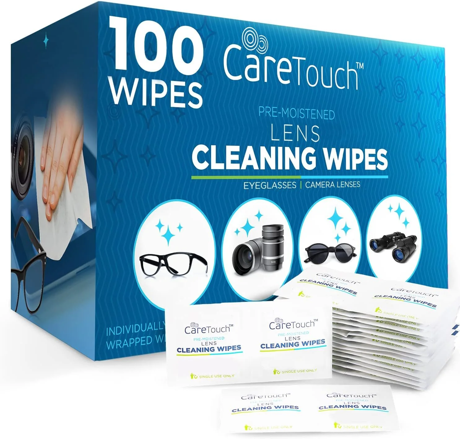 210-400 Pre-Moistened and Individually Wrapped Lens Cleaning Wipes For Eyeglasse 2