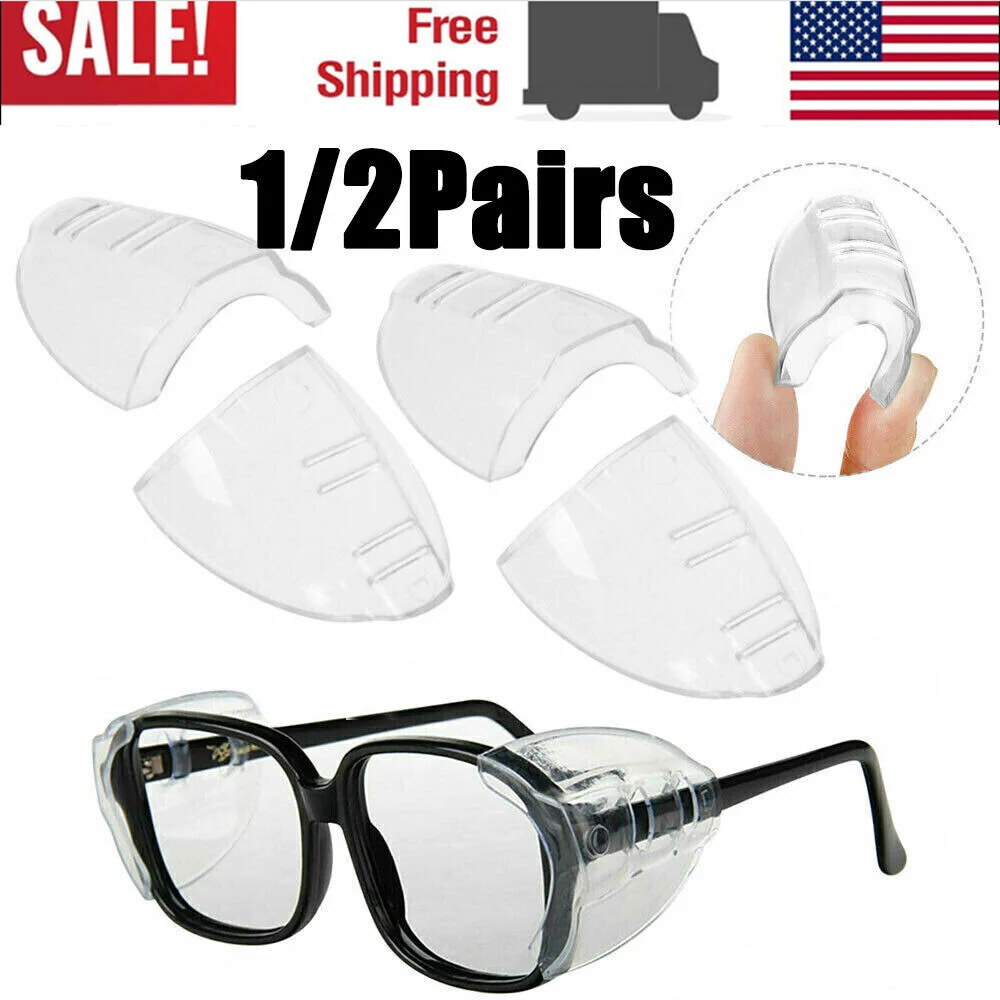 2/1Pair Side Shields for Eyeglasses Safety Slip On Glasses Double Hole Universal