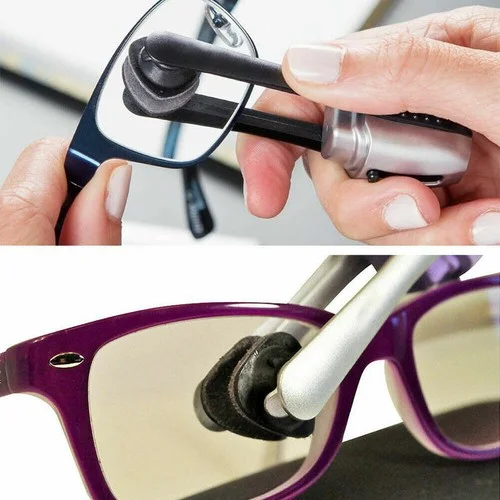2/1x Eyeglass Sunglass All In One Dual Head Kit Carbon Eyeglass Cleaner Brush