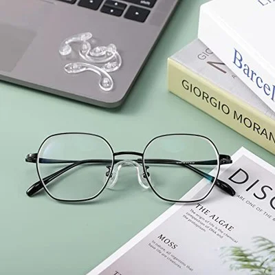 24 Pieces U Shaped Eyeglasses Nose Pads Screw in Glasses Strap Saddle Bridge Sil 4