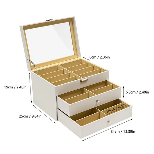 24-Slot Glasses Storage Display Case Organizer Box For Sunglasses Eyeglass Gift 2
