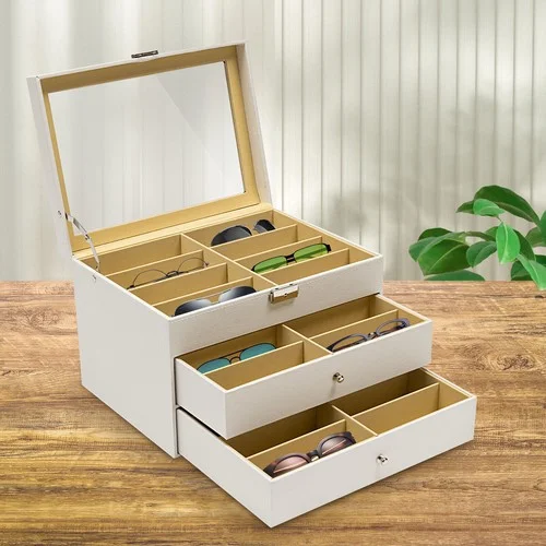 24-Slot Glasses Storage Display Case Organizer Box For Sunglasses Eyeglass Gift 3