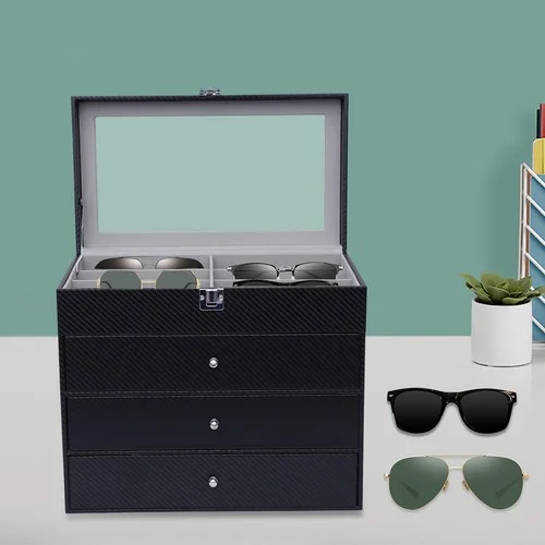 24 Slots Glasses Storage Display Case Organizer Box For Sunglasses Eyeglass Gift 4