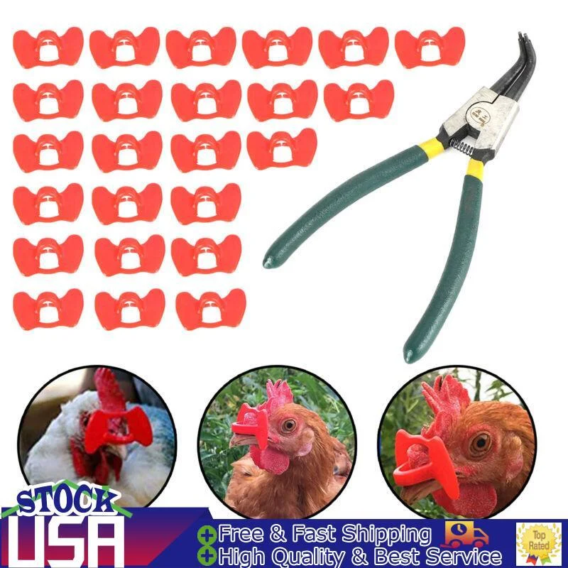 24Pcs Of Pheasant Poultry & Chicken Blinders With Pliers Peeper Vision Blocker