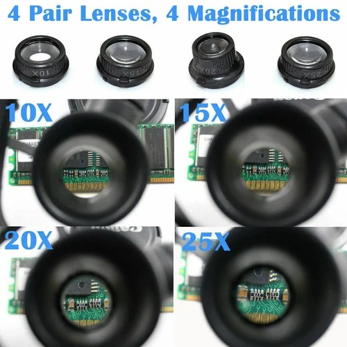 25X Magnifier Magnifying Eye Glass Loupe Jewelry Watch Repair Kit with LED Light 3