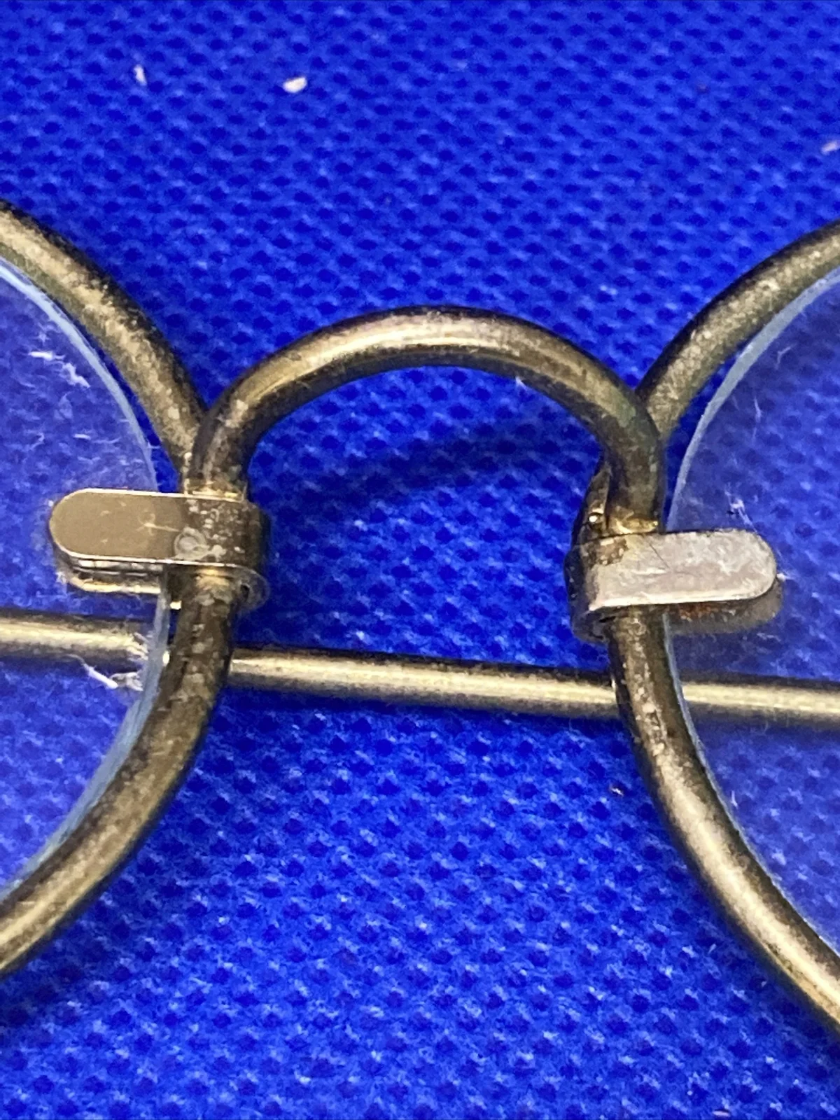 2mm Wire Rim Eyeglasses True Antique Opens fully No nose pieces Gold tone 1.91 2