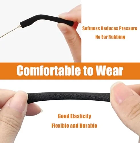 2Pcs Eyeglass Ear Cushions Soft Knitted Cotton anti Slip Temple Pads Eyeglass 3