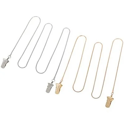 2Pcs Gold Silver Eyeglass Chain Metal Eyeglass Chains with Alligator Clip