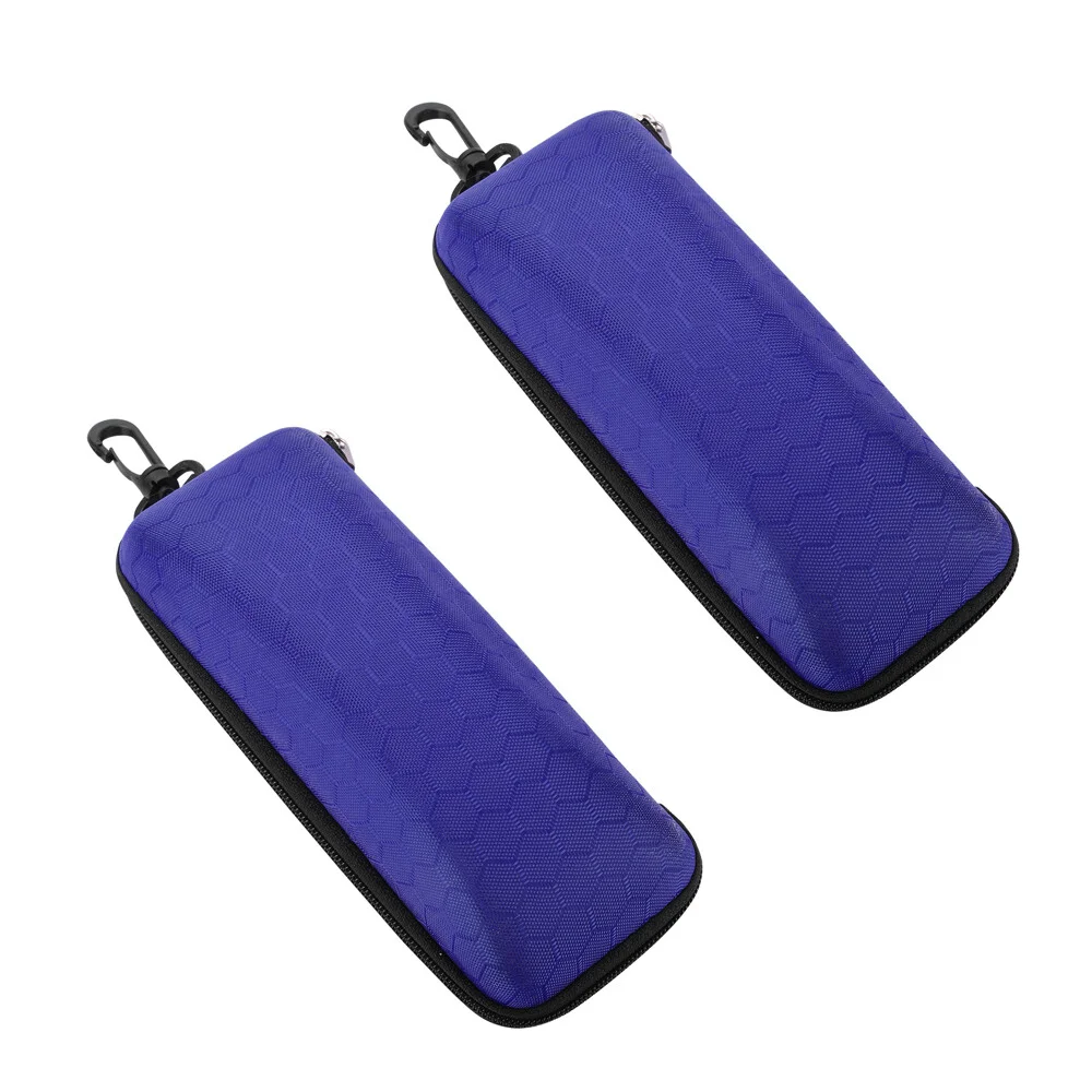 2PCS Portable Eye Glasses Case Box Sunglasses Protector Hard Zipper Belt Clip