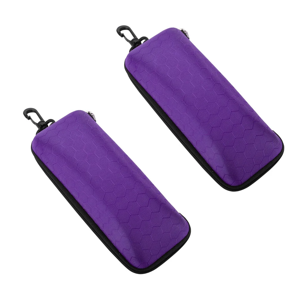 2PCS Portable Eye Glasses Case Box Sunglasses Protector Hard Zipper Belt Clip 2