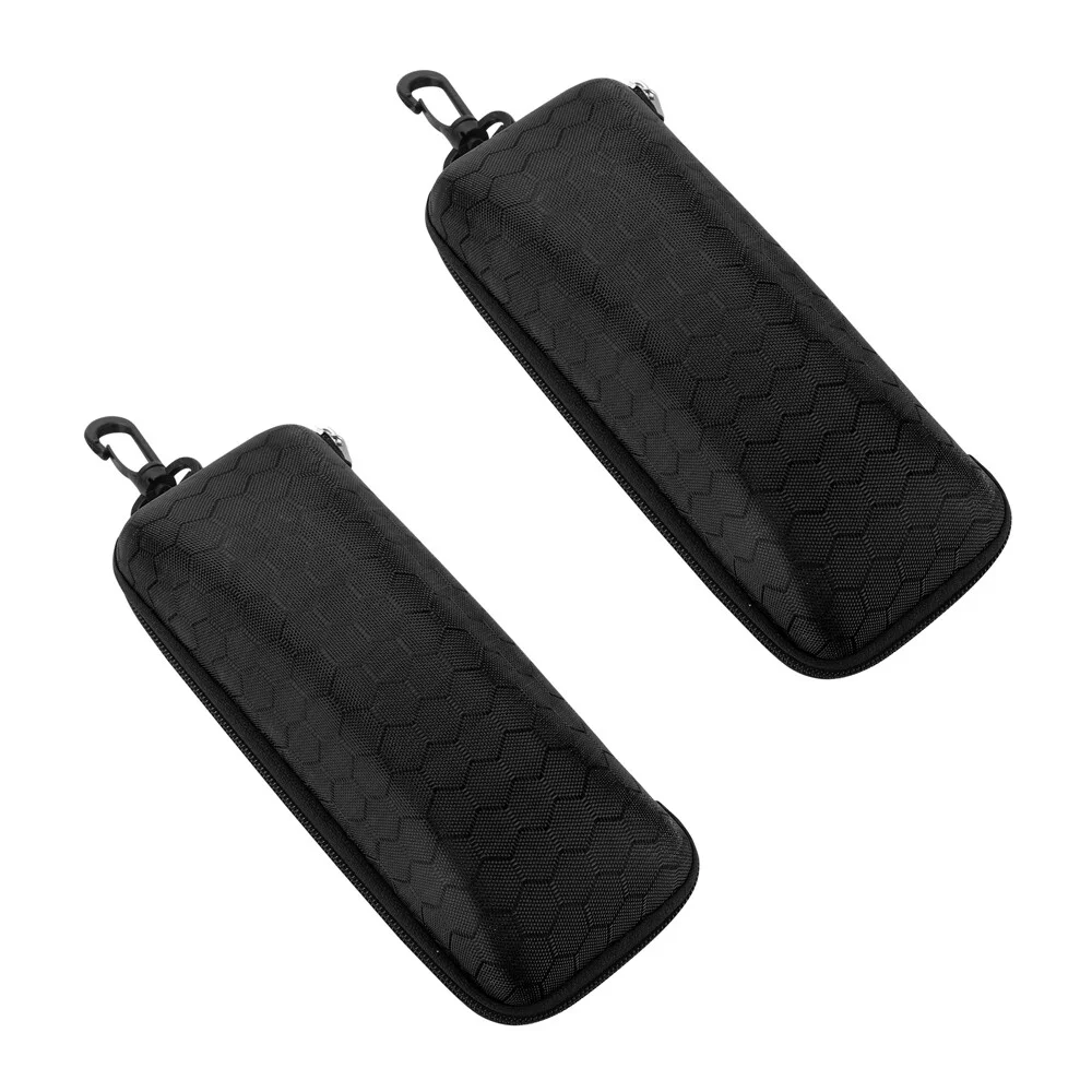 2PCS Portable Eye Glasses Case Box Sunglasses Protector Hard Zipper Belt Clip 3