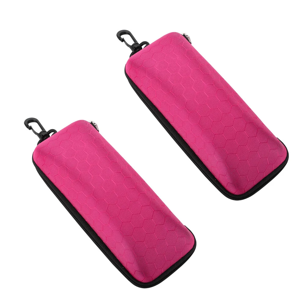 2PCS Portable Eye Glasses Case Box Sunglasses Protector Hard Zipper Belt Clip 4