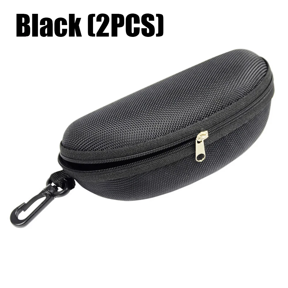 2PCS Portable Eye Glasses Case Sunglasses Protector Box Belt Clip Hard Zipper