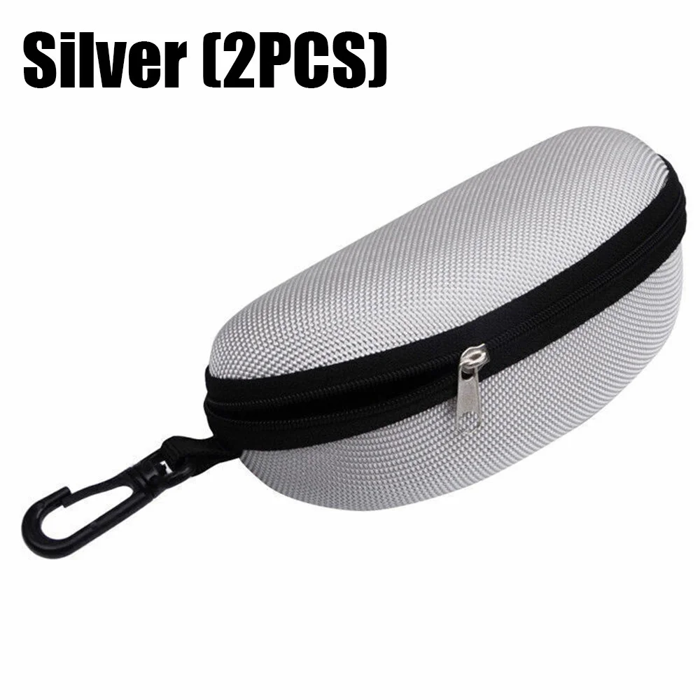 2PCS Portable Eye Glasses Case Sunglasses Protector Box Belt Clip Hard Zipper 2