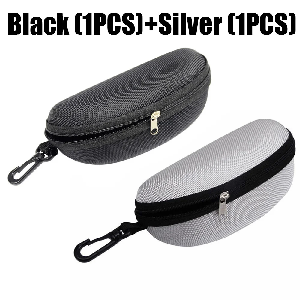 2PCS Portable Eye Glasses Case Sunglasses Protector Box Belt Clip Hard Zipper 3
