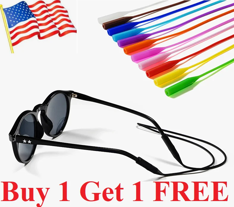 2Pcs Silicone Glasses Strap band Neck Cord Holder Lanyard Sunglasses Eyeglasses