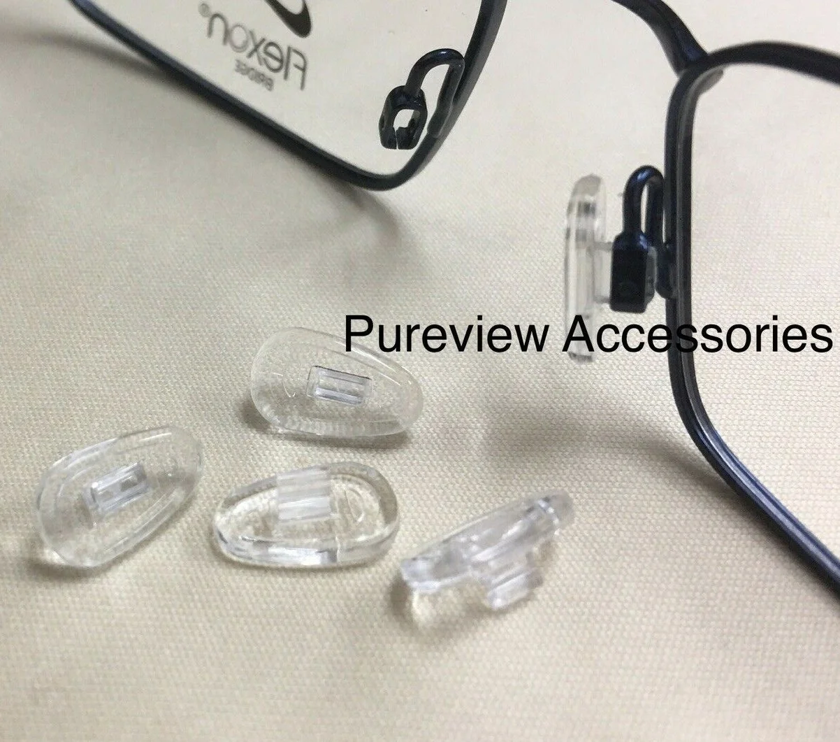 2(Two) Pairs Silicone Nose Pads for Nike & Flexon Eyeglasses Snap-in NEW 13mm 3