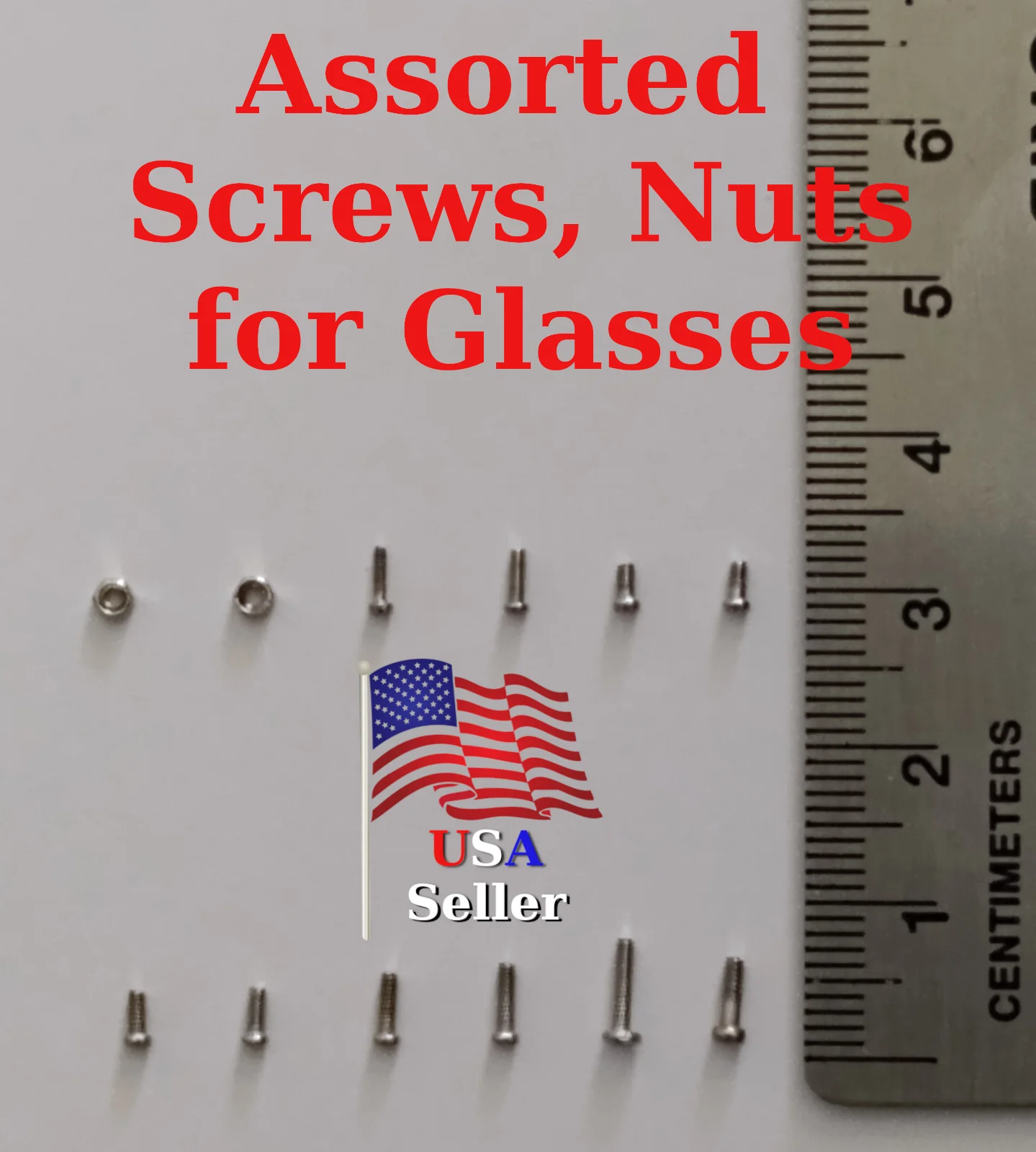2x Assorted Screws nuts eyeglass repair glasses spectacles replacement screw set 1