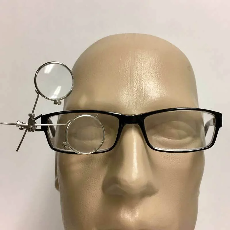 3 Magnification Clip on All Metal SS Watchmakers Loupe for Eyeglass 3.5x,5x,10x