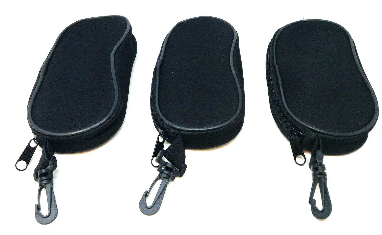 3 PACK BLACK TRANSPARENT ZIPPER SPORT SUNGLASSES EYEGLASSES CASE COVER PROTECTOR 2