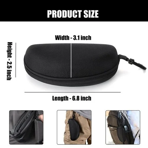 3 Pack Eye Glasses Case Box Sunglasses Protector Hard Zipper Belt Clip Portable 2