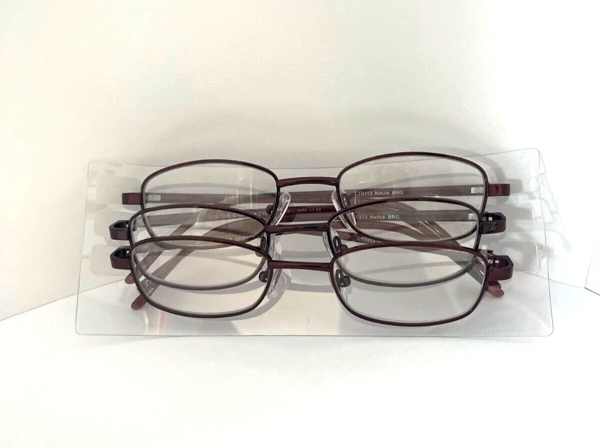 3 pack of E-Z Reader Natick Burgundy Reading Glasses (Set of 3) +1.50 NEW!!!