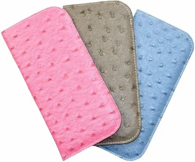 3 Pack Soft Faux Leather Slip In Eyeglass Case For Women & Men, Assorted Colors 3
