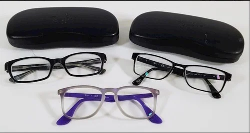 3 Pairs Of Ray-Ban Glasses w/2 Cases. Selling As Frames Only.. PLEASE READ