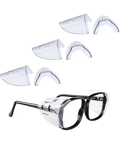 3 Pairs Universal Eyeglasses Side Shields-Flexible Slip-On Safety Glasses Shield