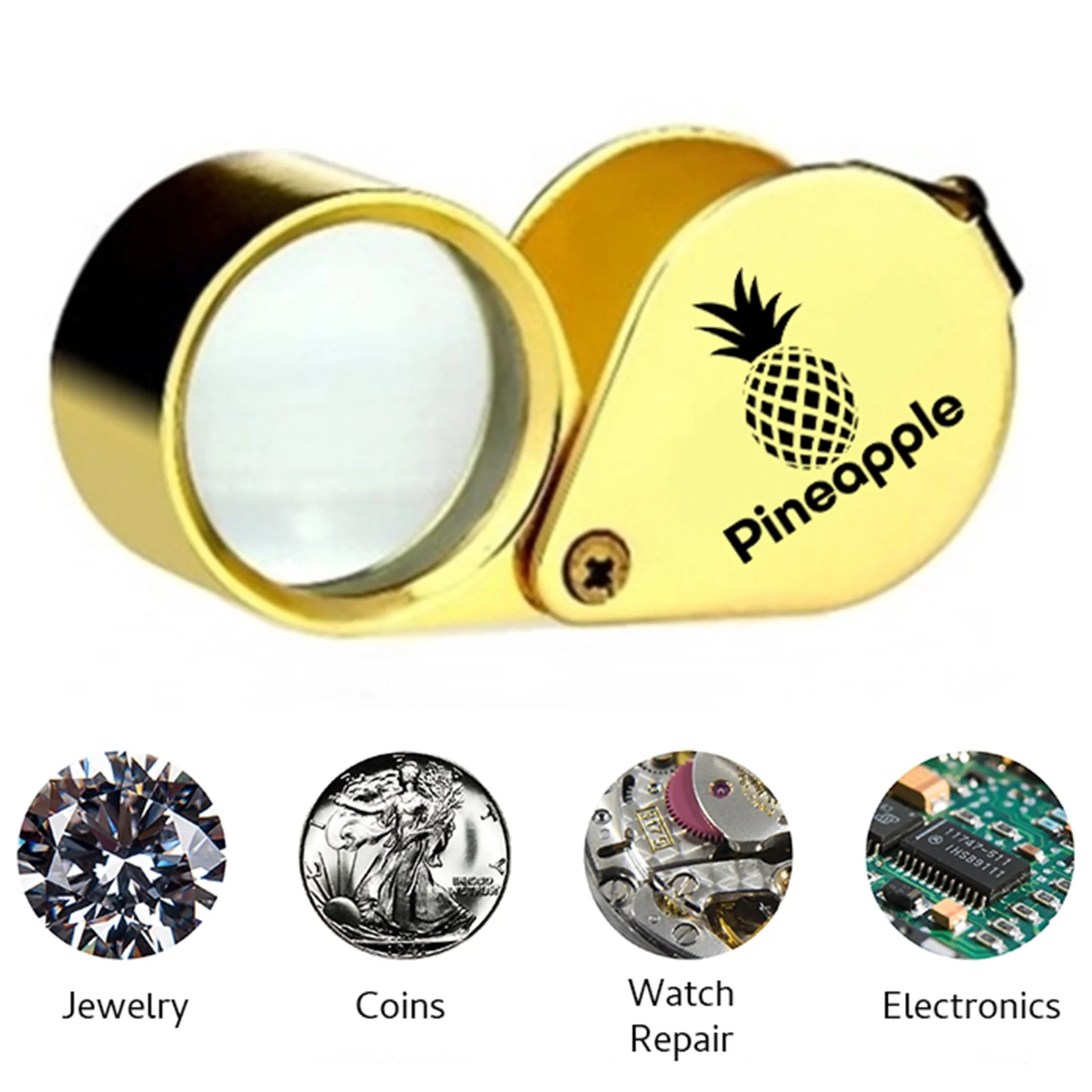 30X Jewelers Loupe Magnifying Loop Magnifier Coin Jewelry Eye Glass Pocket Lens 3