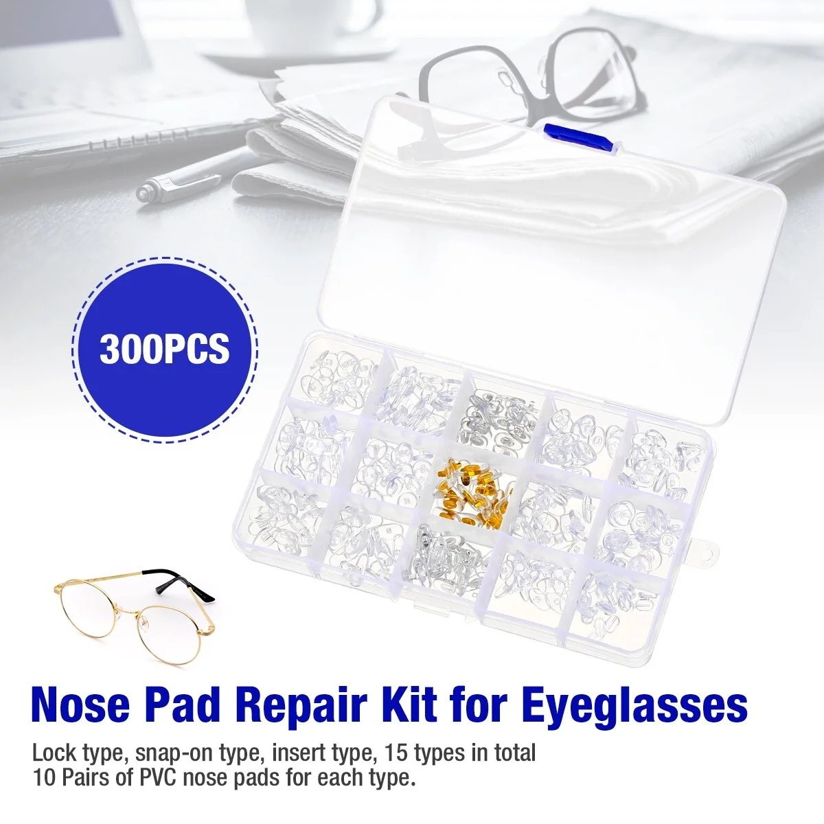 30x Silicone Screw On Push In Glasses Nose Pads Repair Tool For Eyeglass Eyewear 2