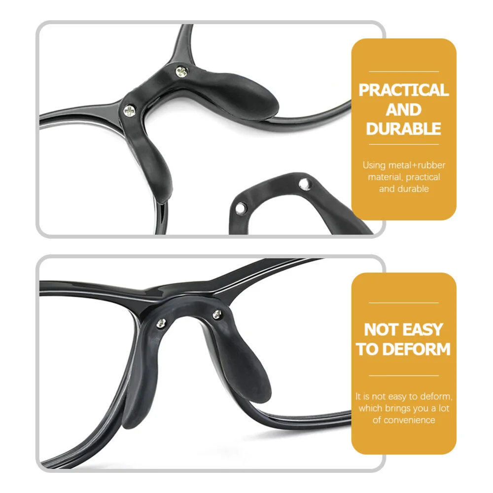 3PCS Glasses Nose Pads Silicone Eyeglass Frame Nose Bridge Pad Supports Saddle 3