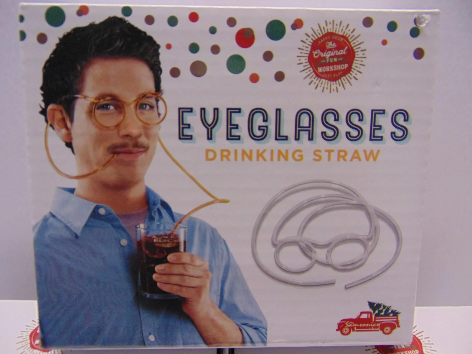 3pr QUIRKY NOVELTY EYEGLASSES DRINKING STRAWS KIDS PARTY FAVORS, GAG GIFTS 2