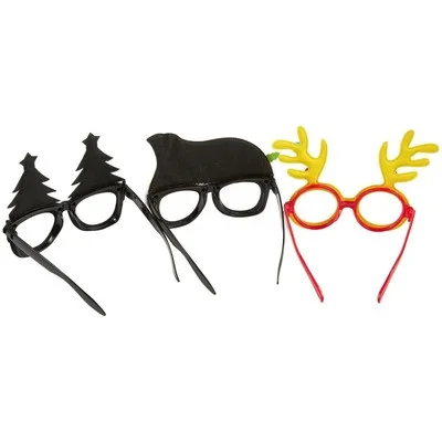 3x Christmas Photo Booth Props Glasses Eyeglasses Xmas Novelty Party Costume 2