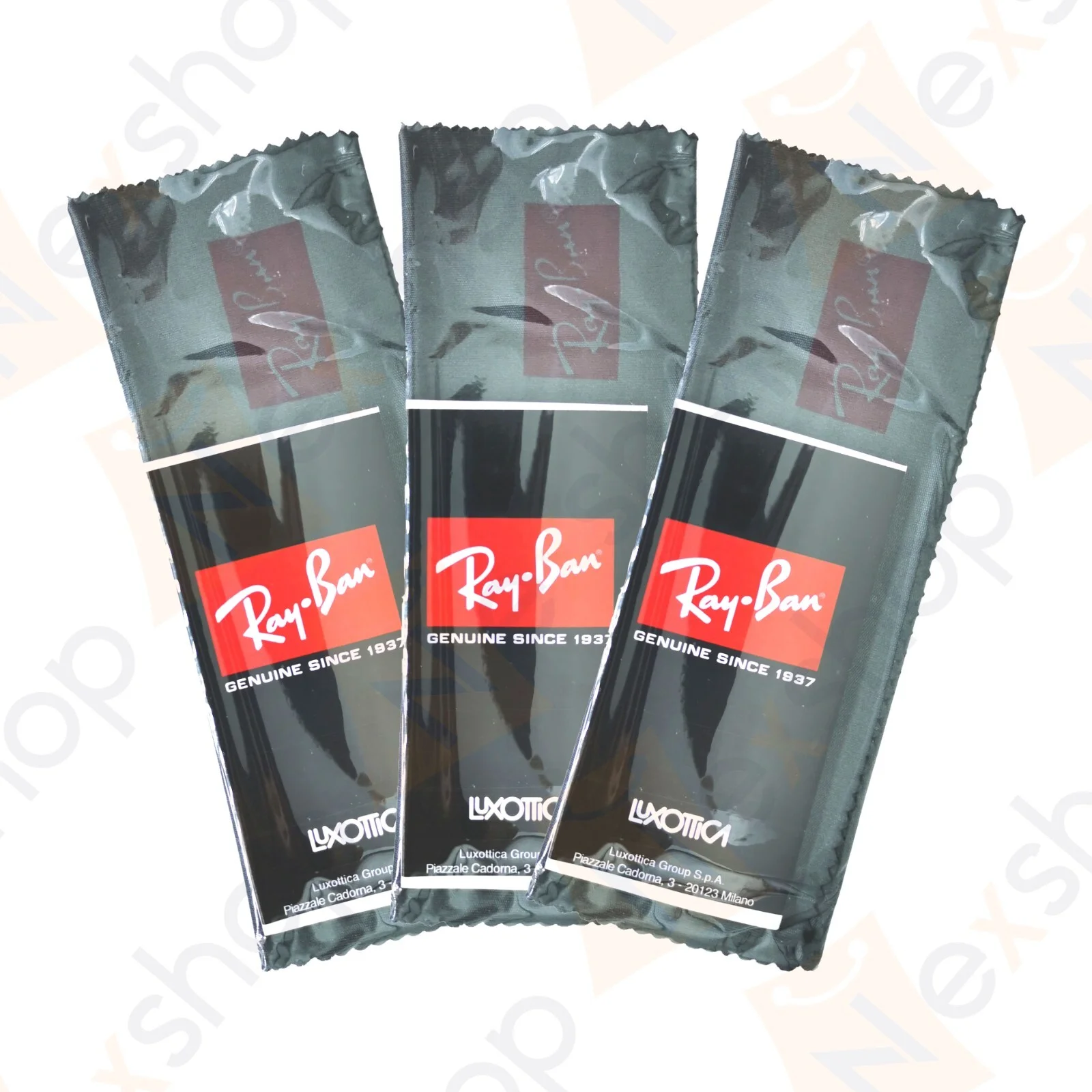 3x Rayban Sunglasses Eyeglass Microfiber Lens Cleaning Cloth - Light Gray 2