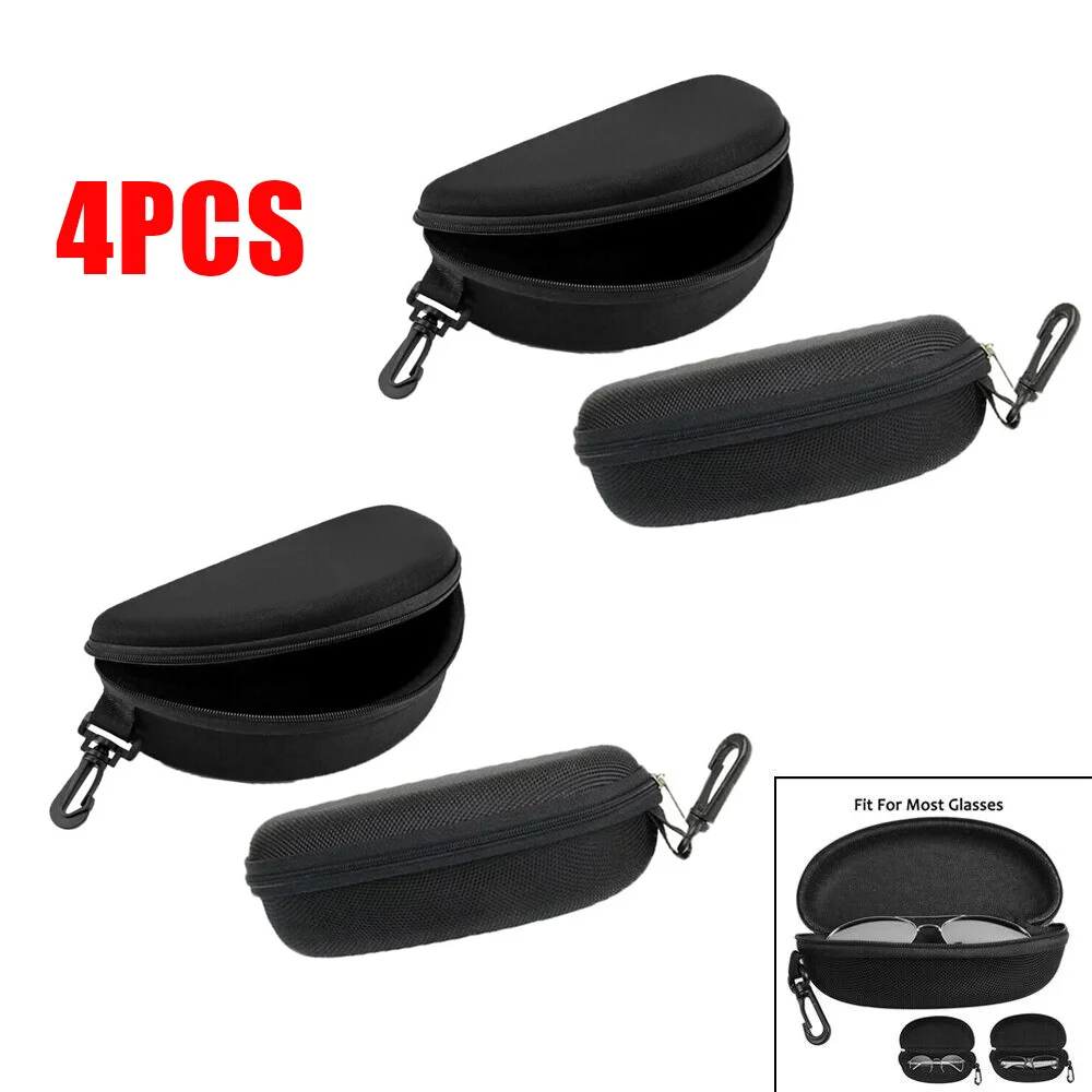 4-Pack Eye Glasses Case Box Sunglasses Protector Hard Zipper Belt Clip Portable 1