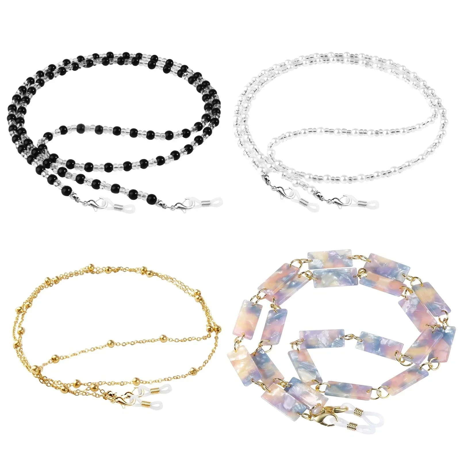 4 Pack Eyeglass Chains for Women, Sunglasses String Holder Strap Neck Lanyard